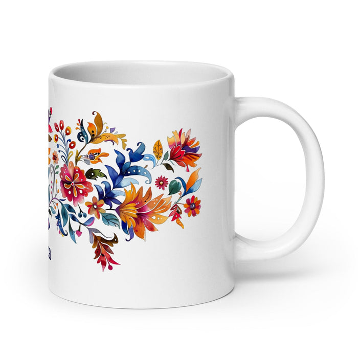 Aranza Exclusive Name Art Piece Home Office Work Coffee Mug Mexican Spanish Pride Gift Cup One-Of-A-Kind Calligraphy White Glossy Mug | A1 Mexicada 20 oz