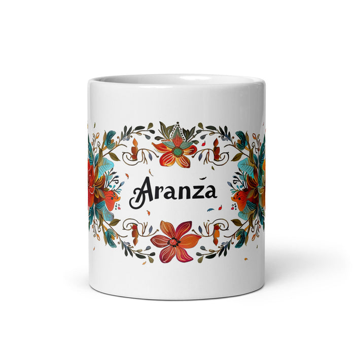 Aranza Exclusive Name Art Piece Home Office Work Coffee Mug Mexican Spanish Pride Gift Cup One - Of - A - Kind Calligraphy White Glossy Mug | A10 - Mexicada