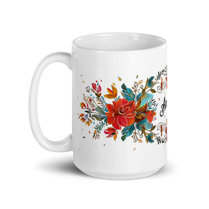 Aranza Exclusive Name Art Piece Home Office Work Coffee Mug Mexican Spanish Pride Gift Cup One - Of - A - Kind Calligraphy White Glossy Mug | A10 - Mexicada