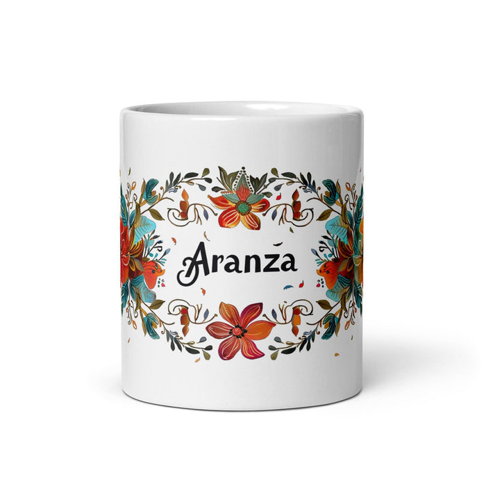 Aranza Exclusive Name Art Piece Home Office Work Coffee Mug Mexican Spanish Pride Gift Cup One-Of-A-Kind Calligraphy White Glossy Mug | A10 Mexicada