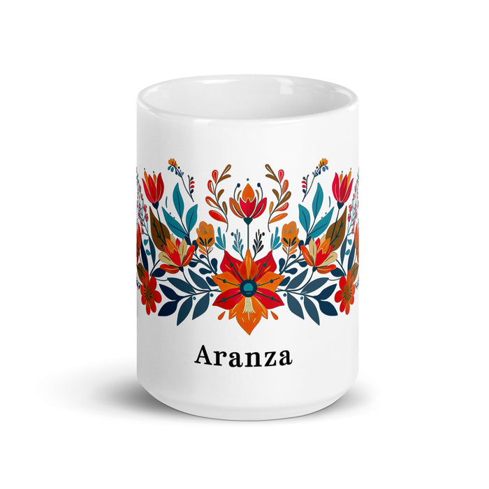 Aranza Exclusive Name Art Piece Home Office Work Coffee Mug Mexican Spanish Pride Gift Cup One - Of - A - Kind Calligraphy White Glossy Mug | A11 - Mexicada