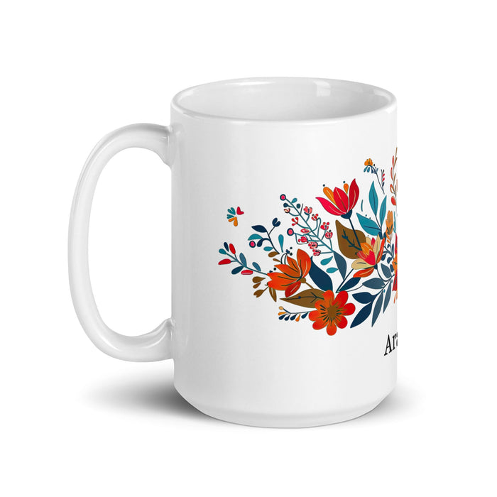 Aranza Exclusive Name Art Piece Home Office Work Coffee Mug Mexican Spanish Pride Gift Cup One - Of - A - Kind Calligraphy White Glossy Mug | A11 - Mexicada