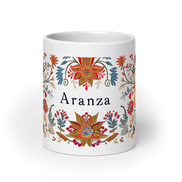 Aranza Exclusive Name Art Piece Home Office Work Coffee Mug Mexican Spanish Pride Gift Cup One - Of - A - Kind Calligraphy White Glossy Mug | A12 - Mexicada