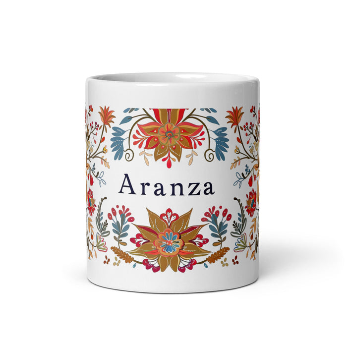 Aranza Exclusive Name Art Piece Home Office Work Coffee Mug Mexican Spanish Pride Gift Cup One - Of - A - Kind Calligraphy White Glossy Mug | A12 - Mexicada