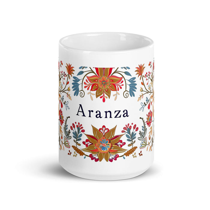 Aranza Exclusive Name Art Piece Home Office Work Coffee Mug Mexican Spanish Pride Gift Cup One - Of - A - Kind Calligraphy White Glossy Mug | A12 - Mexicada