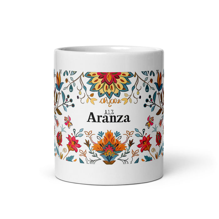 Aranza Exclusive Name Art Piece Home Office Work Coffee Mug Mexican Spanish Pride Gift Cup One - Of - A - Kind Calligraphy White Glossy Mug | A13 - Mexicada