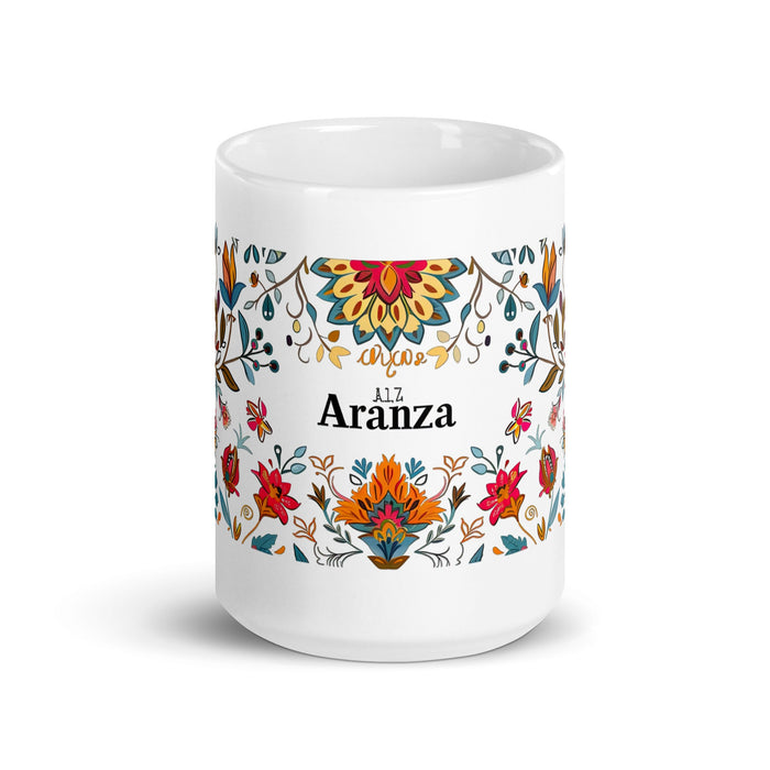 Aranza Exclusive Name Art Piece Home Office Work Coffee Mug Mexican Spanish Pride Gift Cup One - Of - A - Kind Calligraphy White Glossy Mug | A13 - Mexicada