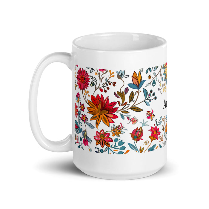 Aranza Exclusive Name Art Piece Home Office Work Coffee Mug Mexican Spanish Pride Gift Cup One - Of - A - Kind Calligraphy White Glossy Mug | A13 - Mexicada