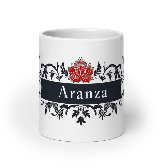 Aranza Exclusive Name Art Piece Home Office Work Coffee Mug Mexican Spanish Pride Gift Cup One - Of - A - Kind Calligraphy White Glossy Mug | A14 - Mexicada