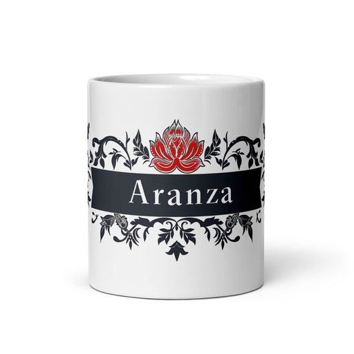 Aranza Exclusive Name Art Piece Home Office Work Coffee Mug Mexican Spanish Pride Gift Cup One - Of - A - Kind Calligraphy White Glossy Mug | A14 - Mexicada