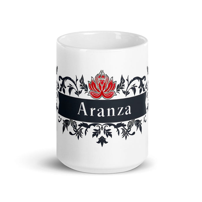 Aranza Exclusive Name Art Piece Home Office Work Coffee Mug Mexican Spanish Pride Gift Cup One-Of-A-Kind Calligraphy White Glossy Mug | A14 Mexicada