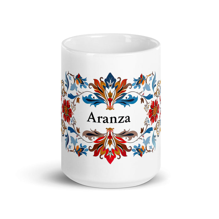 Aranza Exclusive Name Art Piece Home Office Work Coffee Mug Mexican Spanish Pride Gift Cup One - Of - A - Kind Calligraphy White Glossy Mug | A15 - Mexicada