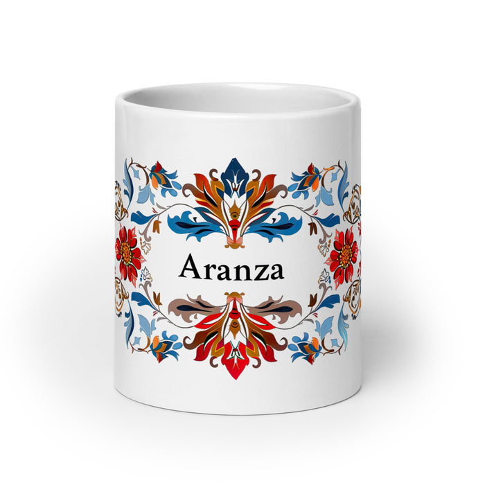 Aranza Exclusive Name Art Piece Home Office Work Coffee Mug Mexican Spanish Pride Gift Cup One - Of - A - Kind Calligraphy White Glossy Mug | A15 - Mexicada