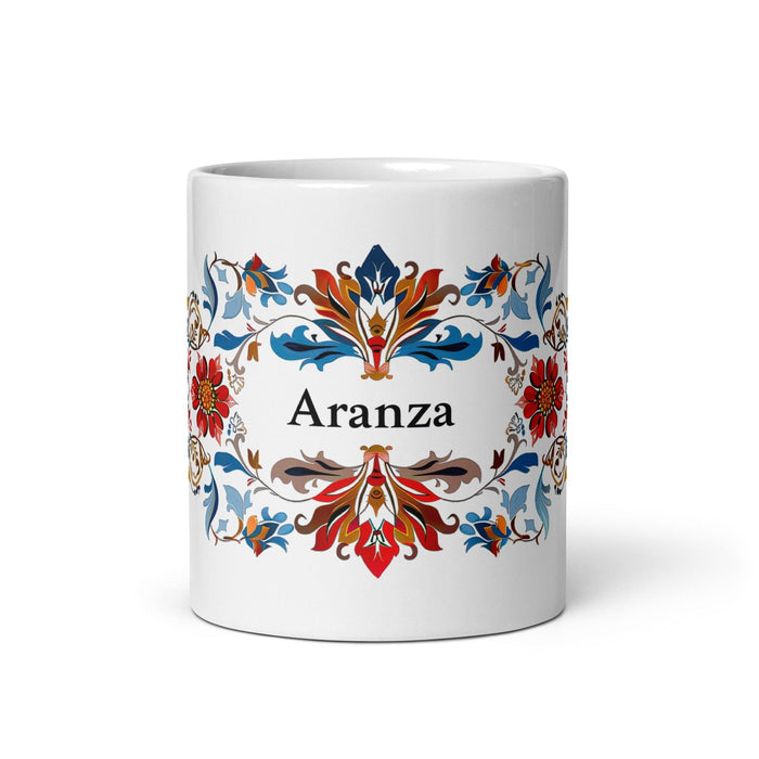 Aranza Exclusive Name Art Piece Home Office Work Coffee Mug Mexican Spanish Pride Gift Cup One-Of-A-Kind Calligraphy White Glossy Mug | A15 Mexicada