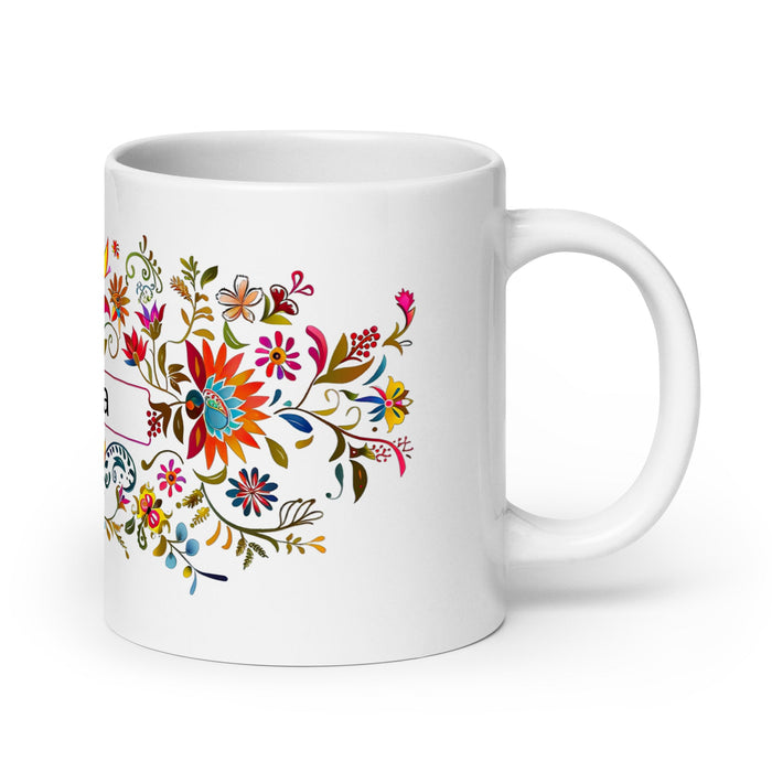 Aranza Exclusive Name Art Piece Home Office Work Coffee Mug Mexican Spanish Pride Gift Cup One - Of - A - Kind Calligraphy White Glossy Mug | A16 - Mexicada