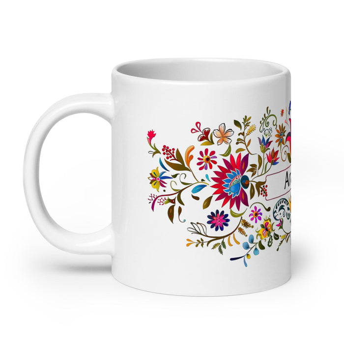 Aranza Exclusive Name Art Piece Home Office Work Coffee Mug Mexican Spanish Pride Gift Cup One - Of - A - Kind Calligraphy White Glossy Mug | A16 - Mexicada