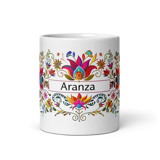 Aranza Exclusive Name Art Piece Home Office Work Coffee Mug Mexican Spanish Pride Gift Cup One-Of-A-Kind Calligraphy White Glossy Mug | A16 Mexicada