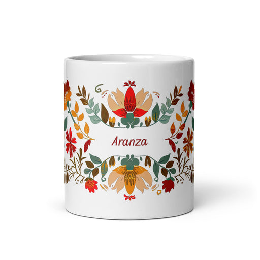 Aranza Exclusive Name Art Piece Home Office Work Coffee Mug Mexican Spanish Pride Gift Cup One - Of - A - Kind Calligraphy White Glossy Mug | A17 - Mexicada