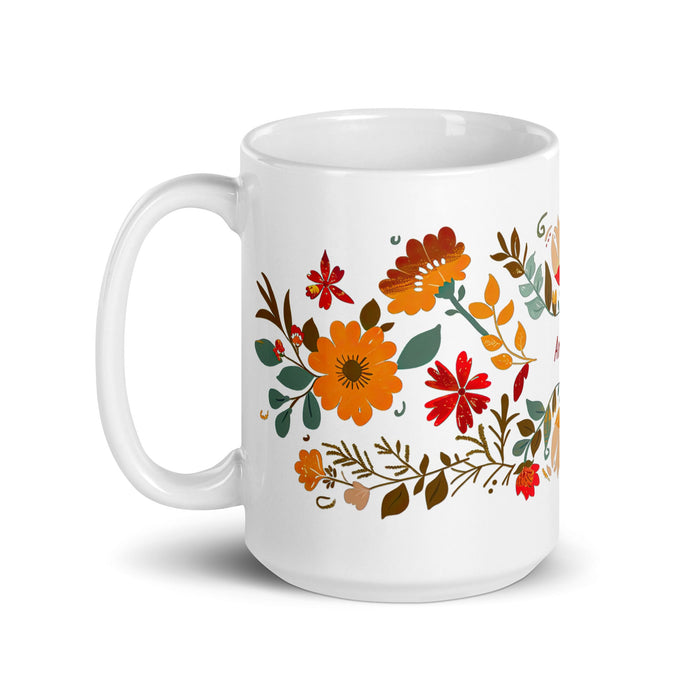 Aranza Exclusive Name Art Piece Home Office Work Coffee Mug Mexican Spanish Pride Gift Cup One - Of - A - Kind Calligraphy White Glossy Mug | A17 - Mexicada