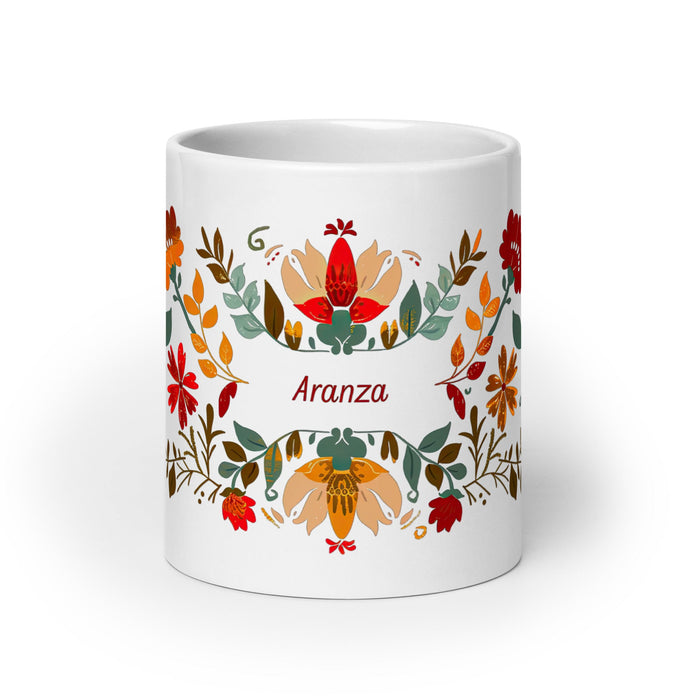 Aranza Exclusive Name Art Piece Home Office Work Coffee Mug Mexican Spanish Pride Gift Cup One - Of - A - Kind Calligraphy White Glossy Mug | A17 - Mexicada