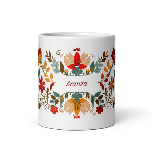 Aranza Exclusive Name Art Piece Home Office Work Coffee Mug Mexican Spanish Pride Gift Cup One-Of-A-Kind Calligraphy White Glossy Mug | A17 Mexicada