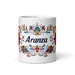 Aranza Exclusive Name Art Piece Home Office Work Coffee Mug Mexican Spanish Pride Gift Cup One - Of - A - Kind Calligraphy White Glossy Mug | A18 - Mexicada