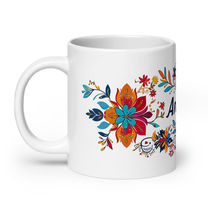 Aranza Exclusive Name Art Piece Home Office Work Coffee Mug Mexican Spanish Pride Gift Cup One - Of - A - Kind Calligraphy White Glossy Mug | A18 - Mexicada