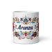 Aranza Exclusive Name Art Piece Home Office Work Coffee Mug Mexican Spanish Pride Gift Cup One-Of-A-Kind Calligraphy White Glossy Mug | A18 Mexicada