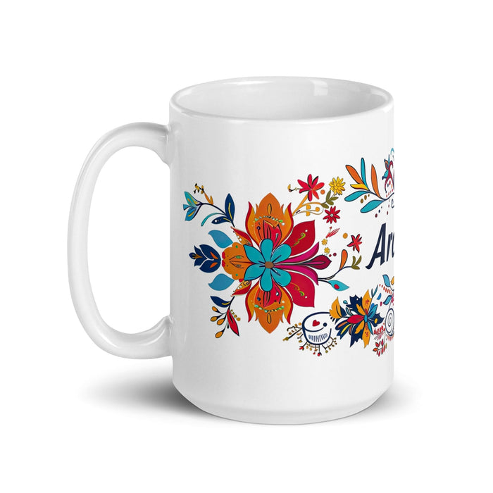 Aranza Exclusive Name Art Piece Home Office Work Coffee Mug Mexican Spanish Pride Gift Cup One-Of-A-Kind Calligraphy White Glossy Mug | A18 Mexicada