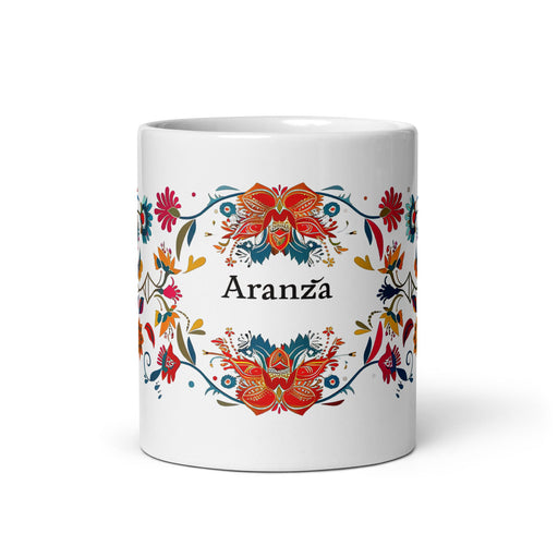 Aranza Exclusive Name Art Piece Home Office Work Coffee Mug Mexican Spanish Pride Gift Cup One - Of - A - Kind Calligraphy White Glossy Mug | A19 - Mexicada