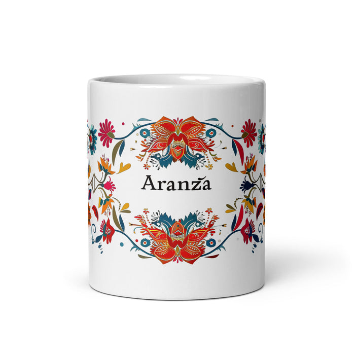 Aranza Exclusive Name Art Piece Home Office Work Coffee Mug Mexican Spanish Pride Gift Cup One - Of - A - Kind Calligraphy White Glossy Mug | A19 - Mexicada