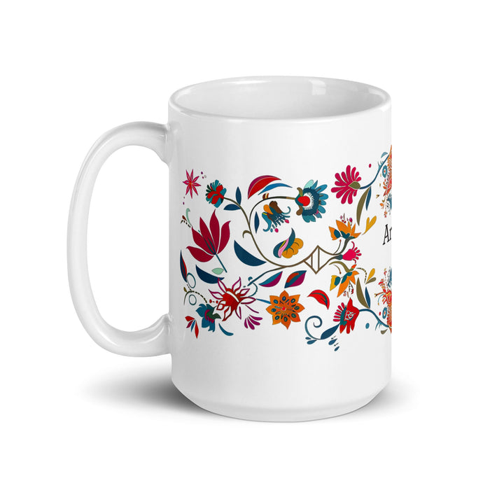 Aranza Exclusive Name Art Piece Home Office Work Coffee Mug Mexican Spanish Pride Gift Cup One - Of - A - Kind Calligraphy White Glossy Mug | A19 - Mexicada