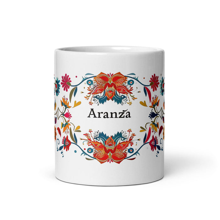 Aranza Exclusive Name Art Piece Home Office Work Coffee Mug Mexican Spanish Pride Gift Cup One-Of-A-Kind Calligraphy White Glossy Mug | A19 Mexicada