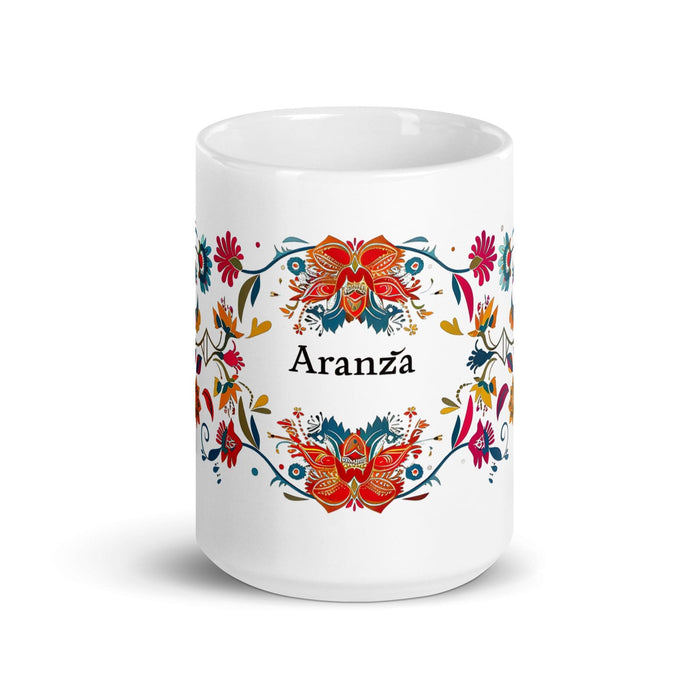 Aranza Exclusive Name Art Piece Home Office Work Coffee Mug Mexican Spanish Pride Gift Cup One-Of-A-Kind Calligraphy White Glossy Mug | A19 Mexicada