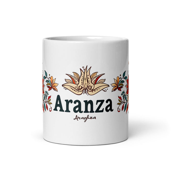 Aranza Exclusive Name Art Piece Home Office Work Coffee Mug Mexican Spanish Pride Gift Cup One - Of - A - Kind Calligraphy White Glossy Mug | A2 - Mexicada