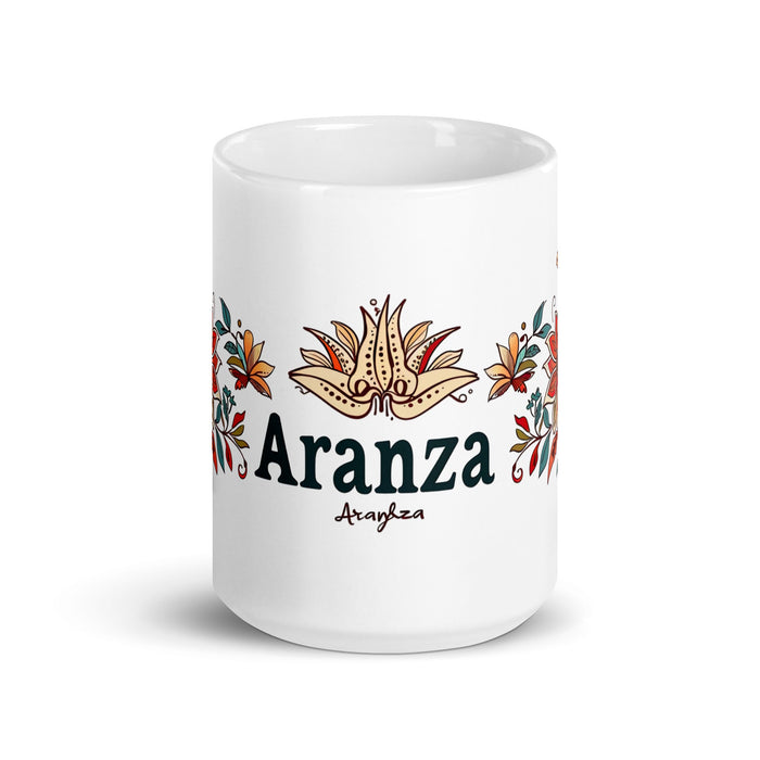 Aranza Exclusive Name Art Piece Home Office Work Coffee Mug Mexican Spanish Pride Gift Cup One - Of - A - Kind Calligraphy White Glossy Mug | A2 - Mexicada