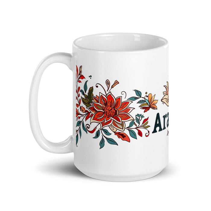 Aranza Exclusive Name Art Piece Home Office Work Coffee Mug Mexican Spanish Pride Gift Cup One-Of-A-Kind Calligraphy White Glossy Mug | A2 Mexicada