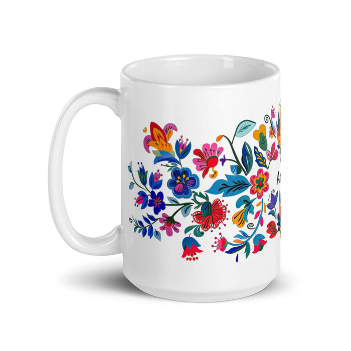 Aranza Exclusive Name Art Piece Home Office Work Coffee Mug Mexican Spanish Pride Gift Cup One - Of - A - Kind Calligraphy White Glossy Mug | A20 - Mexicada