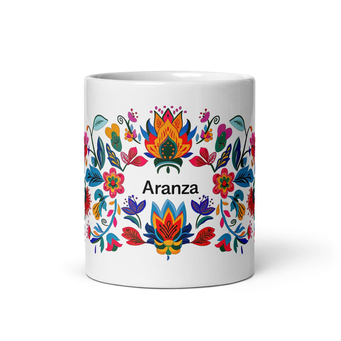 Aranza Exclusive Name Art Piece Home Office Work Coffee Mug Mexican Spanish Pride Gift Cup One-Of-A-Kind Calligraphy White Glossy Mug | A20 Mexicada