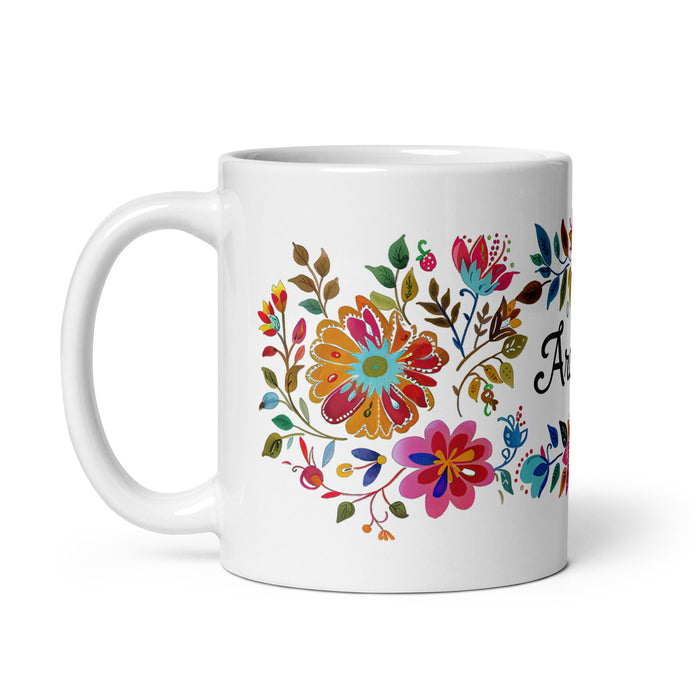 Aranza Exclusive Name Art Piece Home Office Work Coffee Mug Mexican Spanish Pride Gift Cup One - Of - A - Kind Calligraphy White Glossy Mug | A21 - Mexicada