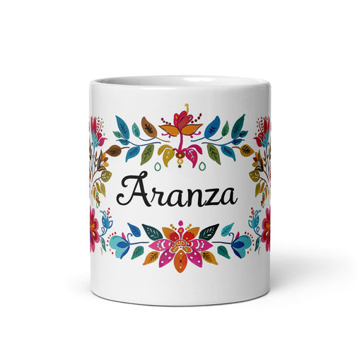 Aranza Exclusive Name Art Piece Home Office Work Coffee Mug Mexican Spanish Pride Gift Cup One-Of-A-Kind Calligraphy White Glossy Mug | A21 Mexicada