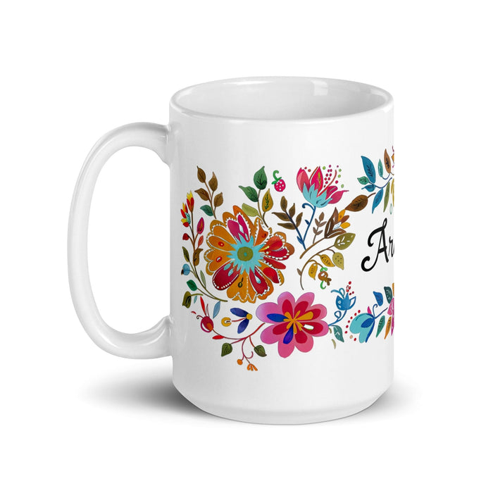 Aranza Exclusive Name Art Piece Home Office Work Coffee Mug Mexican Spanish Pride Gift Cup One-Of-A-Kind Calligraphy White Glossy Mug | A21 Mexicada