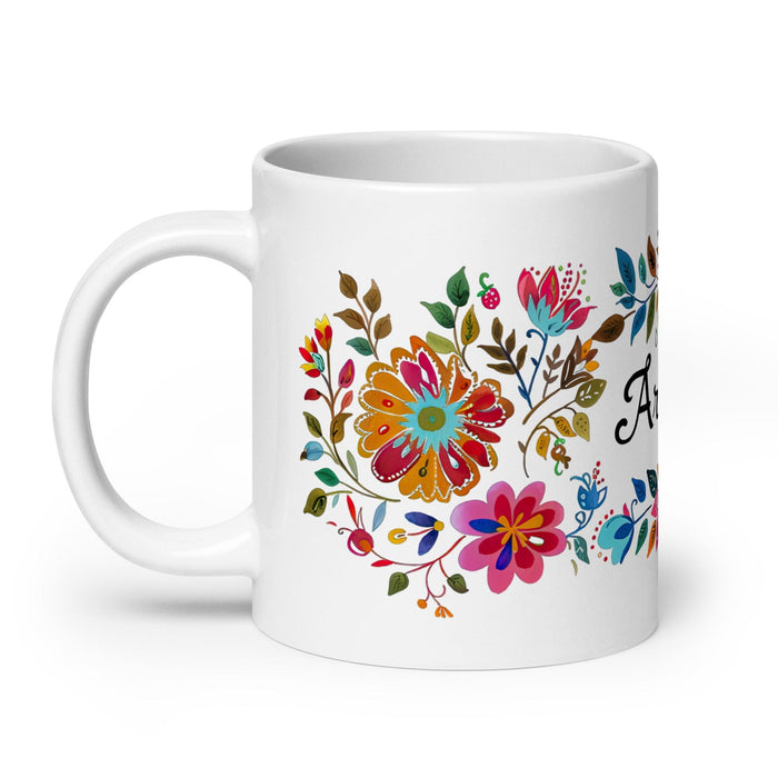 Aranza Exclusive Name Art Piece Home Office Work Coffee Mug Mexican Spanish Pride Gift Cup One-Of-A-Kind Calligraphy White Glossy Mug | A21 Mexicada