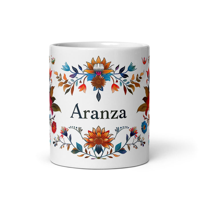 Aranza Exclusive Name Art Piece Home Office Work Coffee Mug Mexican Spanish Pride Gift Cup One - Of - A - Kind Calligraphy White Glossy Mug | A22 - Mexicada