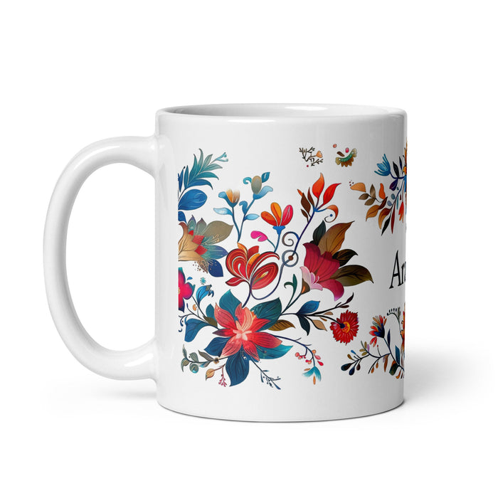 Aranza Exclusive Name Art Piece Home Office Work Coffee Mug Mexican Spanish Pride Gift Cup One - Of - A - Kind Calligraphy White Glossy Mug | A22 - Mexicada