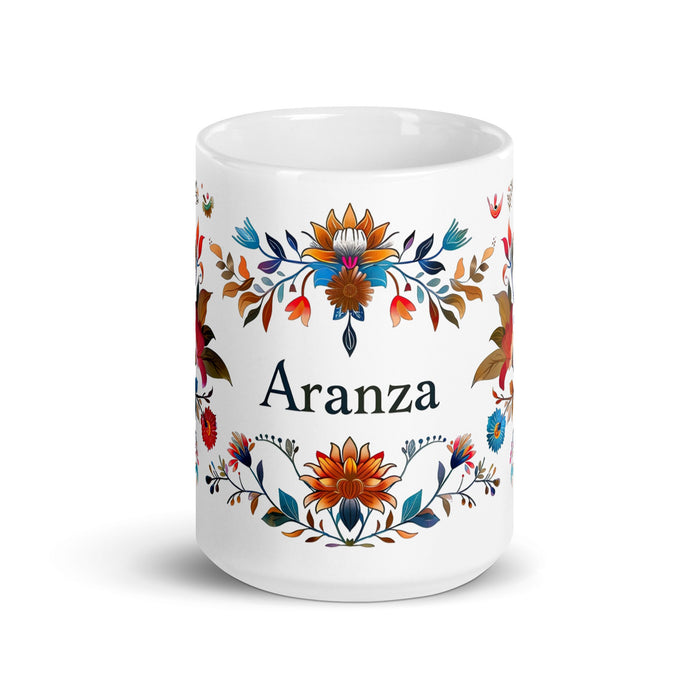 Aranza Exclusive Name Art Piece Home Office Work Coffee Mug Mexican Spanish Pride Gift Cup One - Of - A - Kind Calligraphy White Glossy Mug | A22 - Mexicada