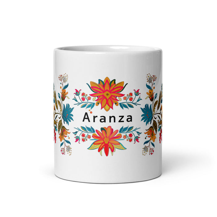 Aranza Exclusive Name Art Piece Home Office Work Coffee Mug Mexican Spanish Pride Gift Cup One - Of - A - Kind Calligraphy White Glossy Mug | A23 - Mexicada