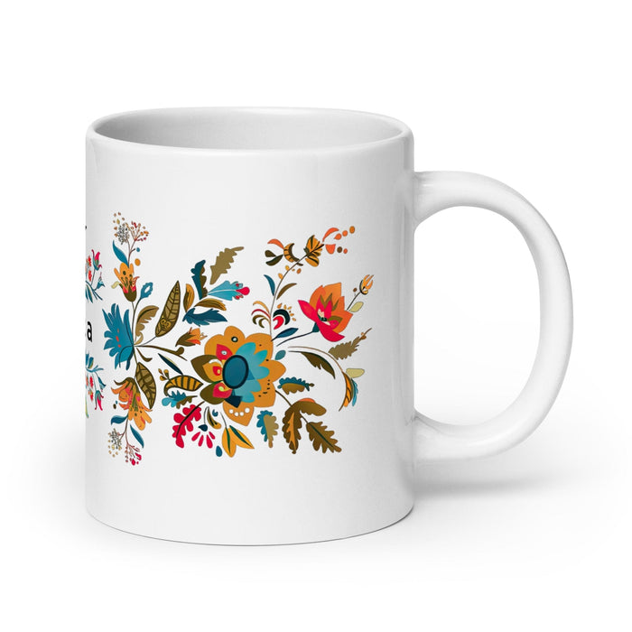 Aranza Exclusive Name Art Piece Home Office Work Coffee Mug Mexican Spanish Pride Gift Cup One-Of-A-Kind Calligraphy White Glossy Mug | A23 Mexicada 20 oz