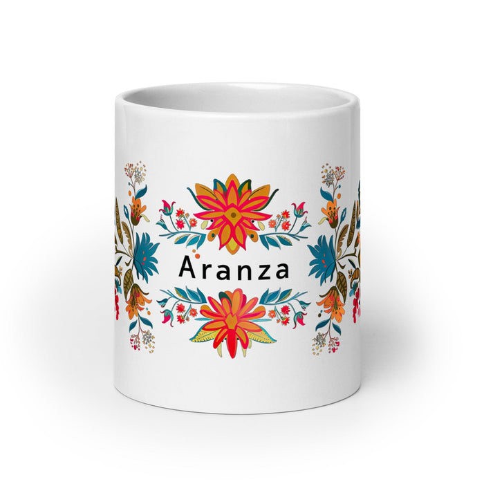 Aranza Exclusive Name Art Piece Home Office Work Coffee Mug Mexican Spanish Pride Gift Cup One-Of-A-Kind Calligraphy White Glossy Mug | A23 Mexicada