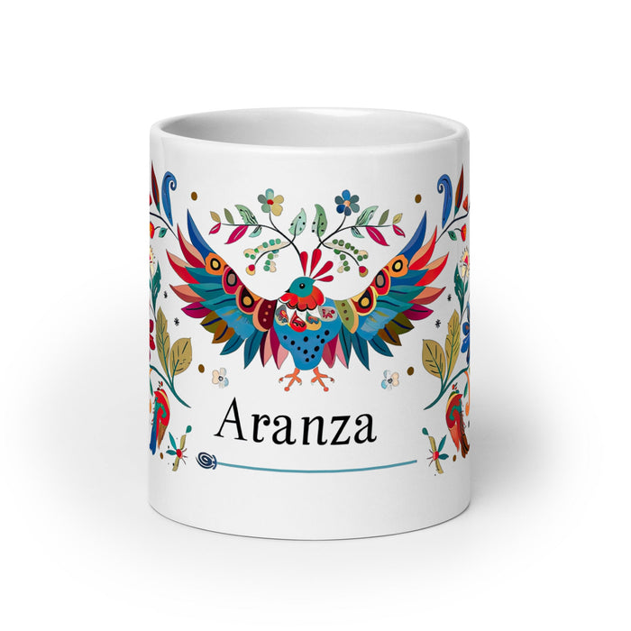 Aranza Exclusive Name Art Piece Home Office Work Coffee Mug Mexican Spanish Pride Gift Cup One - Of - A - Kind Calligraphy White Glossy Mug | A25 - Mexicada